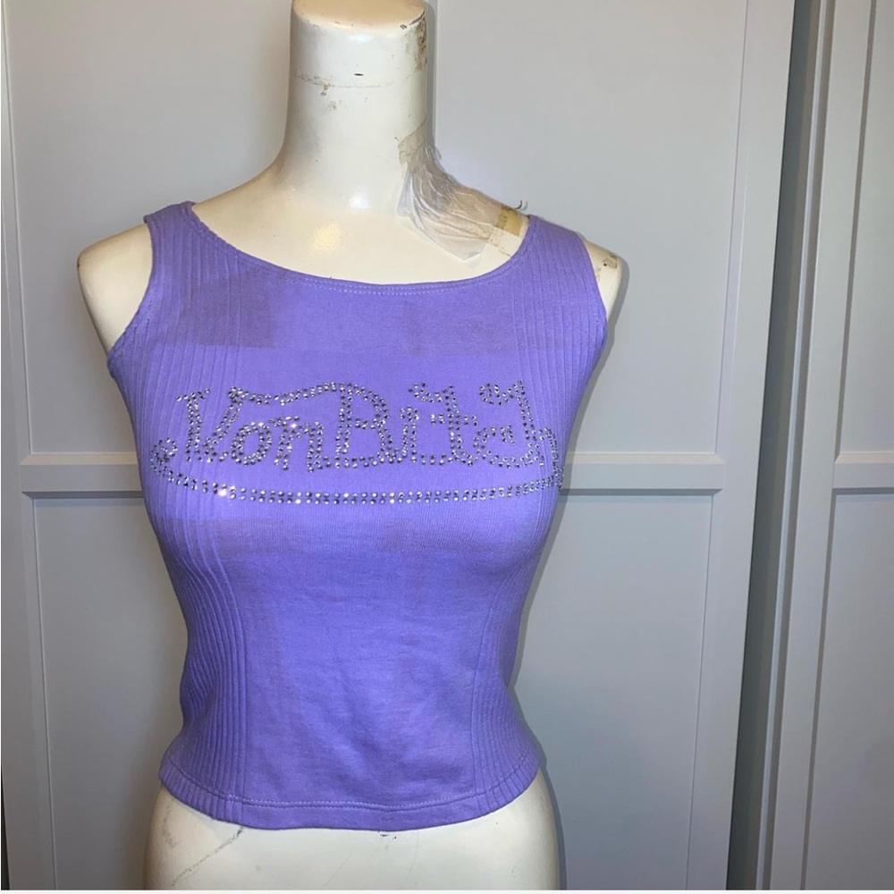Y2K Bling Lavender Top “Von B!tch”